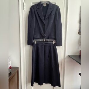 Bleyle for Hooper (Vintage!) Classic Stretchy Navy Blazer and A-Line Skirt Set
